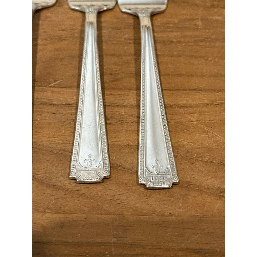 4 Vintage Viceroy Plate USA Silverplate Lunch forks